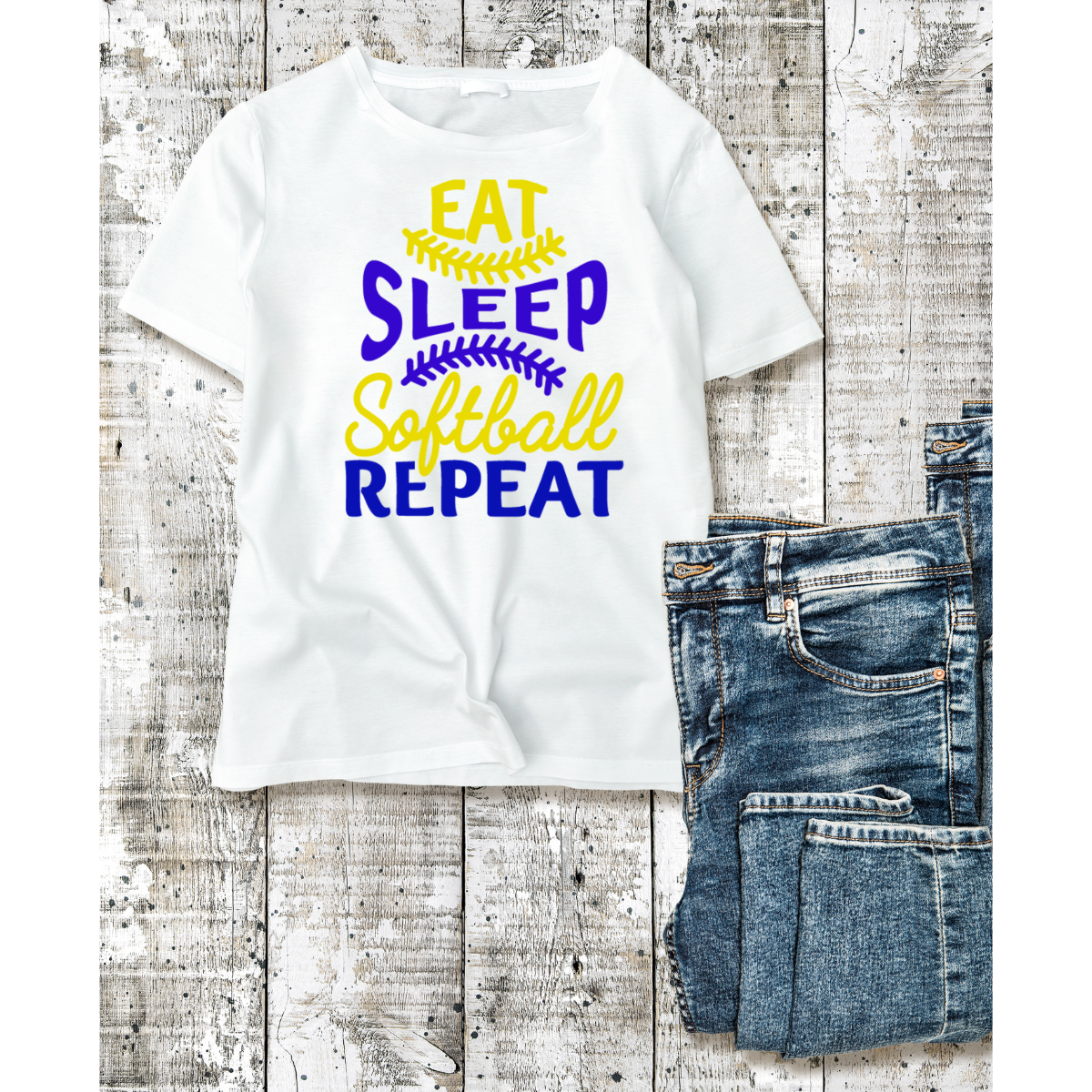 Eat Sleep Softball Repeat Shirt