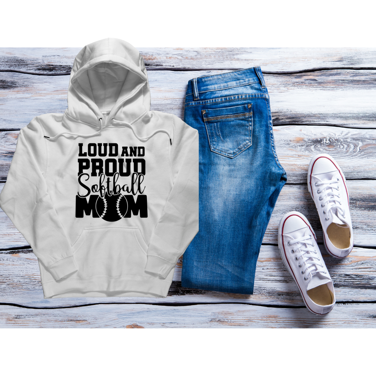 Loud Proud Softball Mom Hoodie